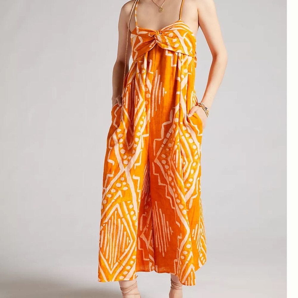 NWOT Anthropologie Pleated Wide-Leg Jumpsuit